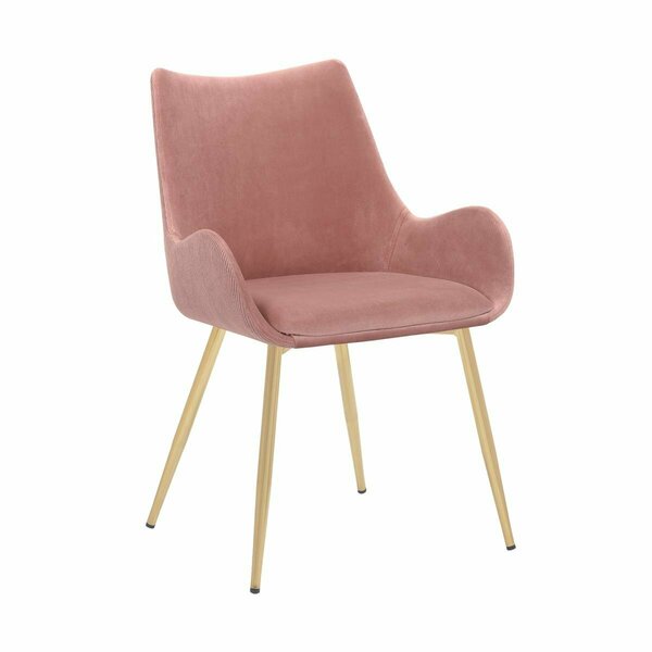 Armen Living 31 x 22 x 22.5 in. Avery Fabric Dining Room Chair with Legs, Pink & Gold LCAVCHPINK
